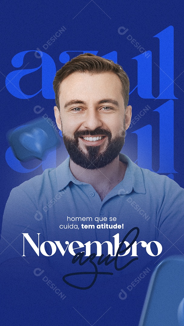 Story Homem Que Se Cuida Também é Homem Novembro Azul Social Media PSD Editável