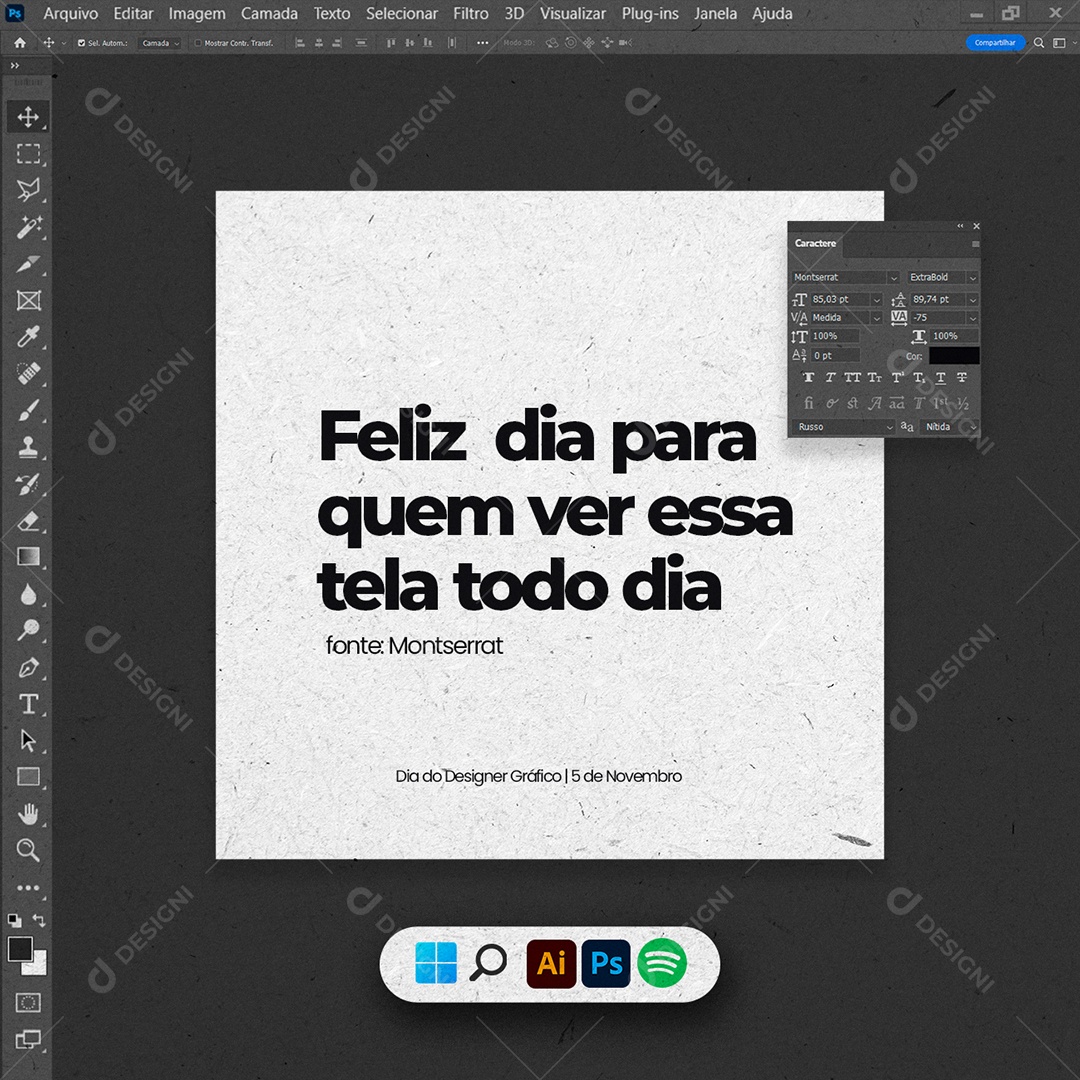 Social Media Feliz Dia Para Quem Ver Essa Tela 05 de Novembro PSD Editável