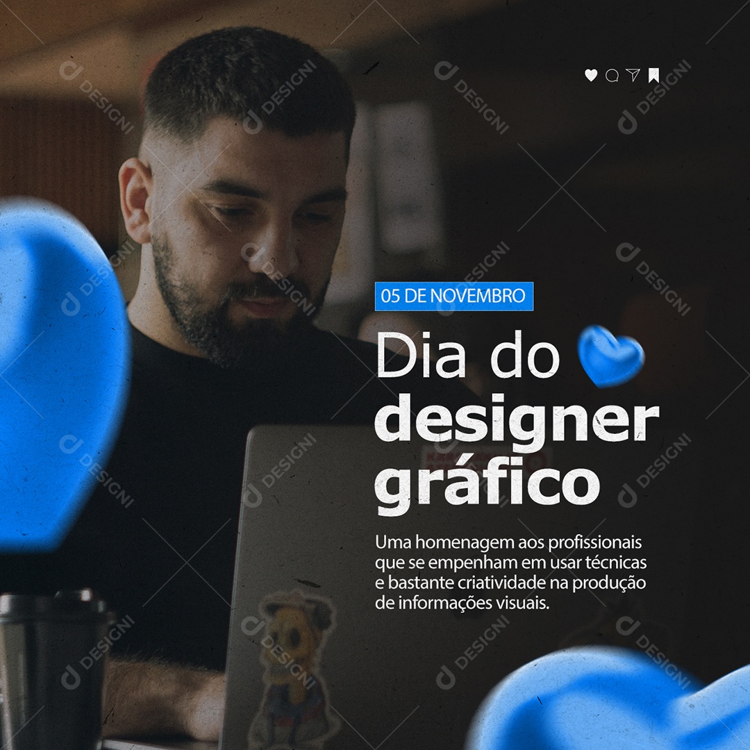 Uma Homenagem aos Profissionais Dia do Designer Gráfico Social Media PSD Editável