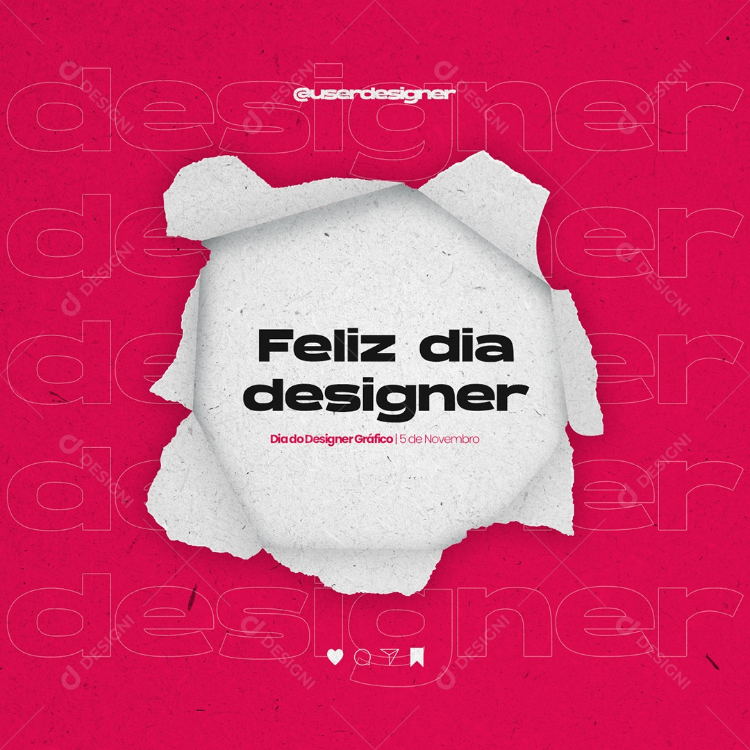 Feliz Dia do Designer Gráfico 5 de Novembro Social Media PSD Editável