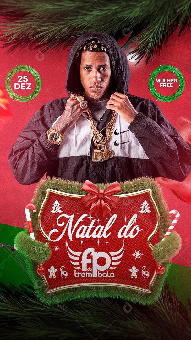 Story Natal do FP Trem Bala Flyer Social Media PSD Editável