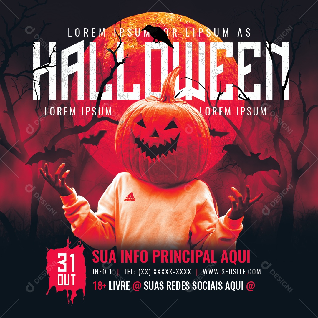 Cartaz De Festa Noturna De Bar De Halloween, Sagrado Modelo