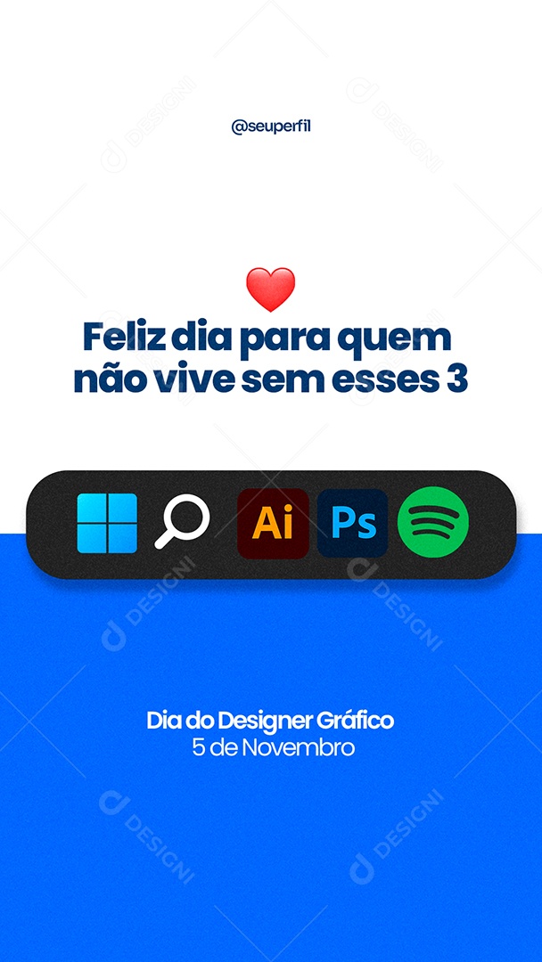 Social Media Feliz Dia Para Quem Não Vive Dia do Designer Gráfico PSD Editável