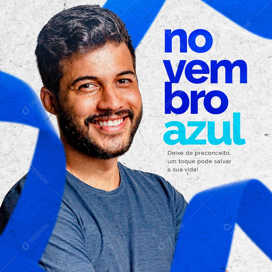 Deixe de Preconceito Novembro Azul Social Media PSD Editável