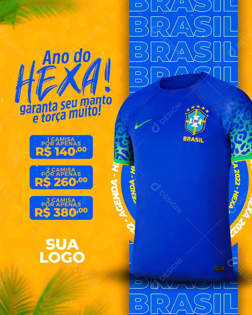 Camisa Seleção Brasileira em Promoção Social Media PSD Editável [download]  - Designi