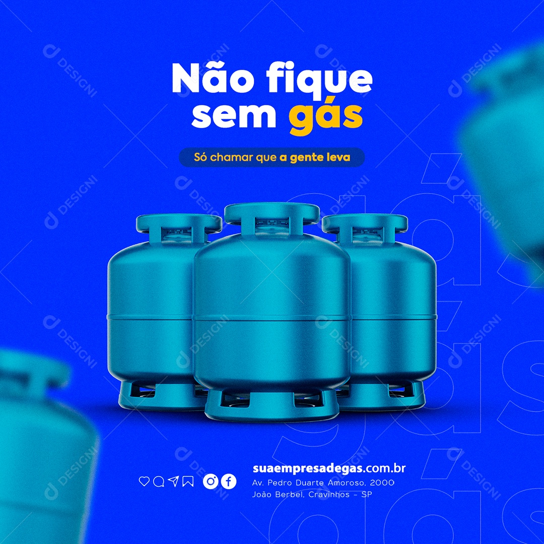 Não Fique Sem Gás Social Media PSD Editável