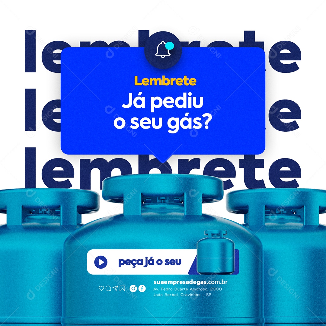 Já Pediu o Seu Gás Social Media PSD Editável