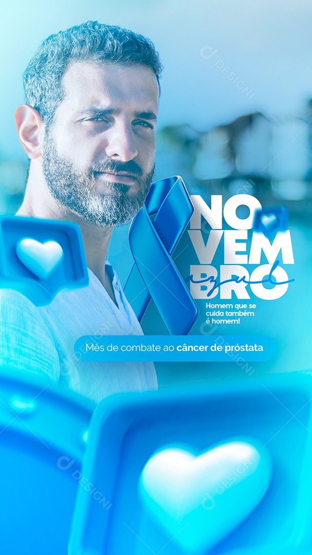 Story Mês de Combate ao Câncer de Próstata Novembro Azul Social Media PSD Editável