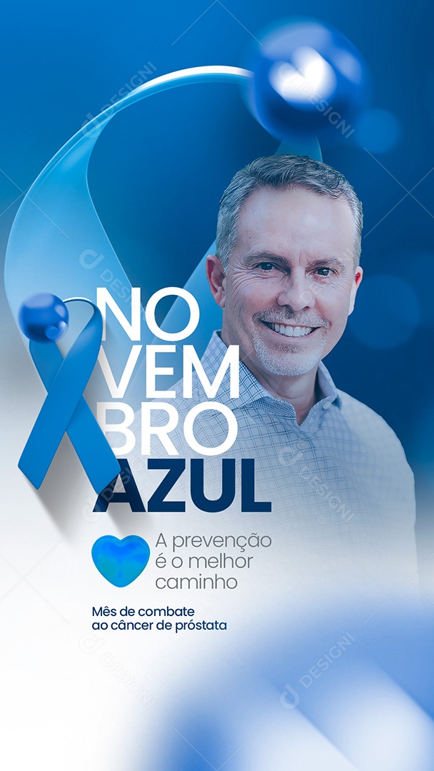 Story A Prevenção é o Melhor Caminho Novembro Azul Social Media PSD Editável