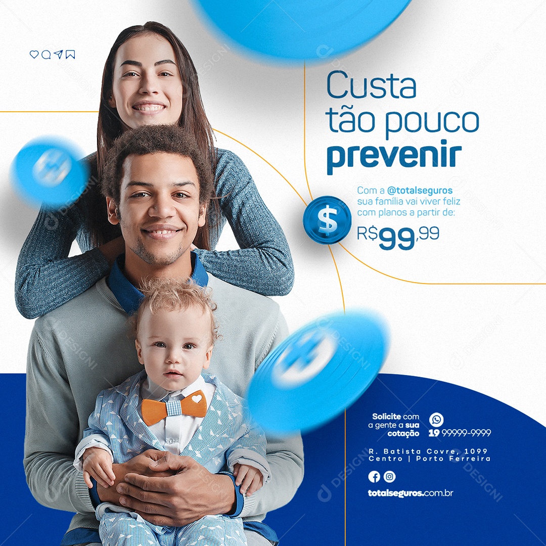 It costs so little to prevent Seguradora Social Media Editable PSD