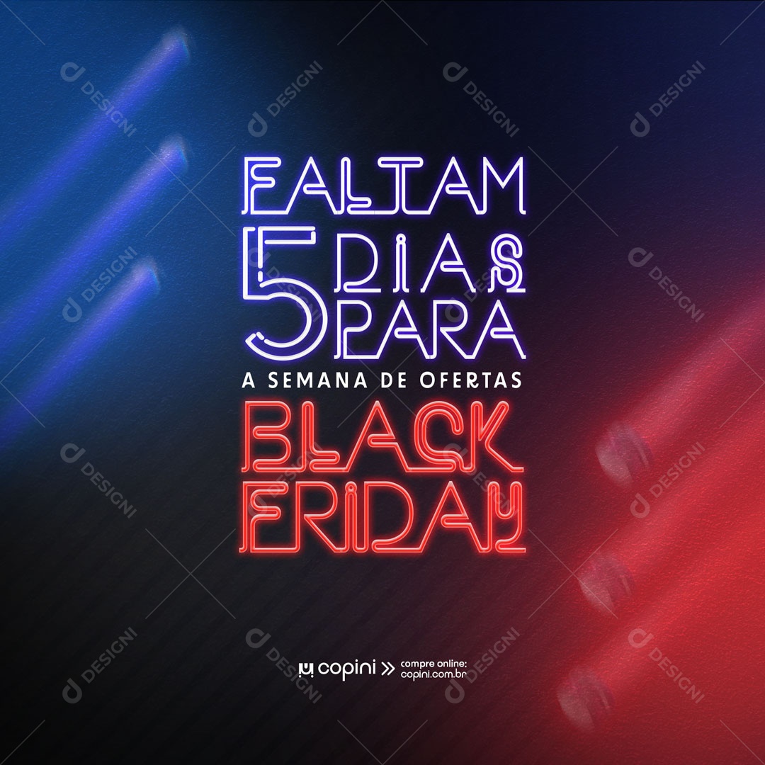 Falta 5 Dia para Semana de Ofertas Black Friday Social Media PSD Editável