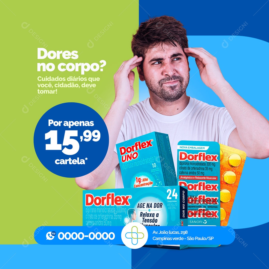 Pharmacy Drugstore Medicines Social Media Editable PSD