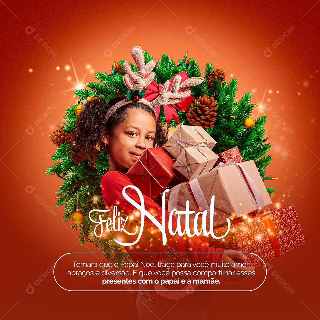 Ho Ho Tenha um Feliz Natal 25 de Dezembro Social Media PSD