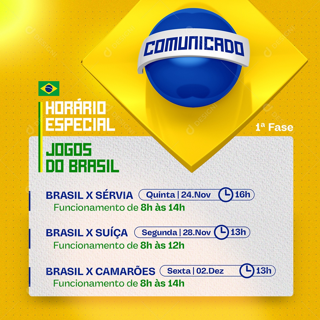 Aviso, Expediente em jogos do Brasil na Copa do Mundo