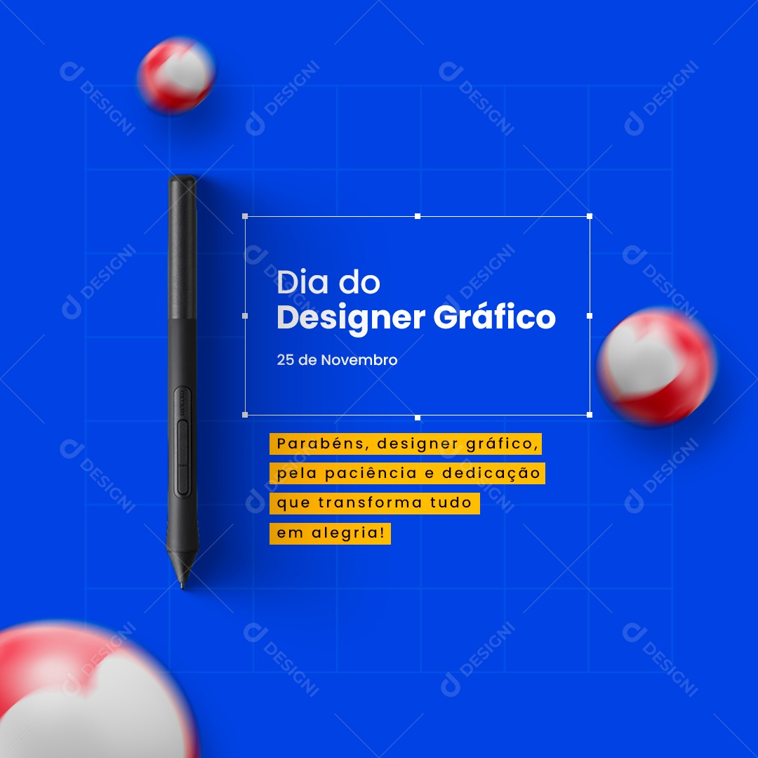 Parabéns Pela Paciência e Dedicação Dia do Designer Gráfico Social Media PSD Editável