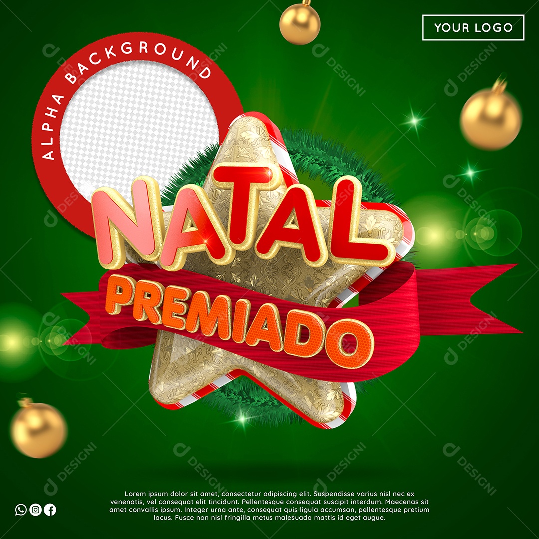 Selo 3d Natal Premiado Para Composição Psd Download Designi 9077