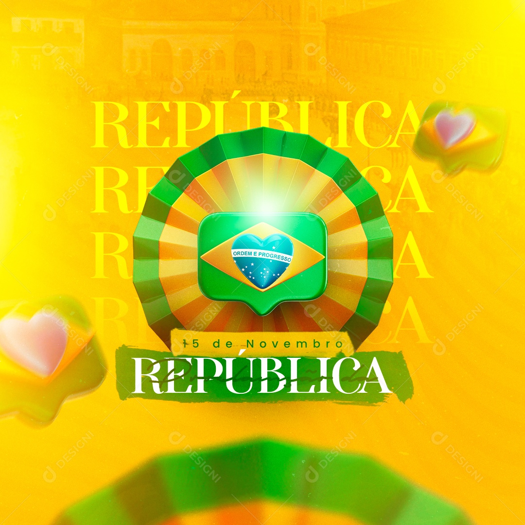 Proclamação Da República 15 de Novembro Social Media PSD Editável