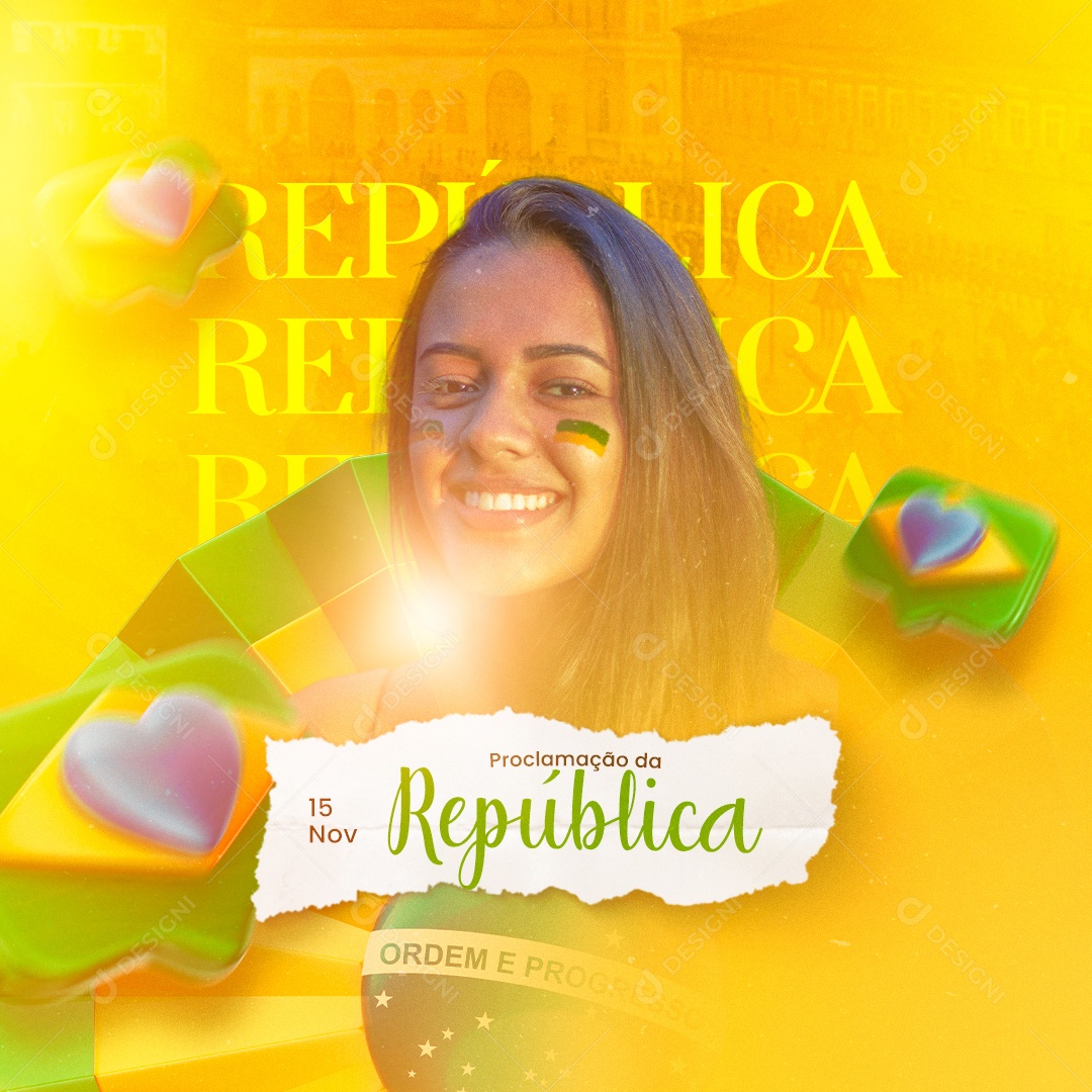 Proclamação Da República 15 de Novembro Social Media PSD Editável