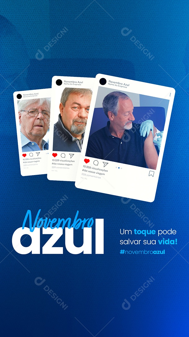 Story Um Toque Pode Salvar Sua Vida Novembro Azul Social Media PSD Editável