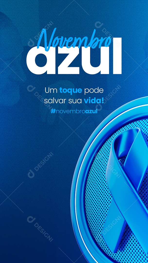 Story Um Toque Pode Salvar Sua Vida Novembro Azul Social Media PSD Editável