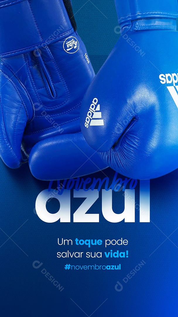 Story Um Toque Pode Salvar Sua Vida Novembro Azul Social Media PSD Editável