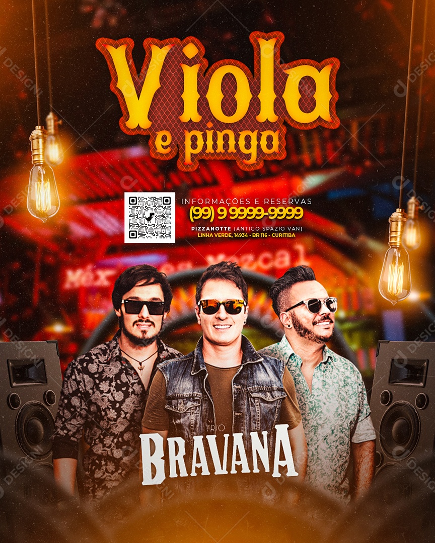 Viola e Pinga Bravana Flyer Social Media PSD Editável