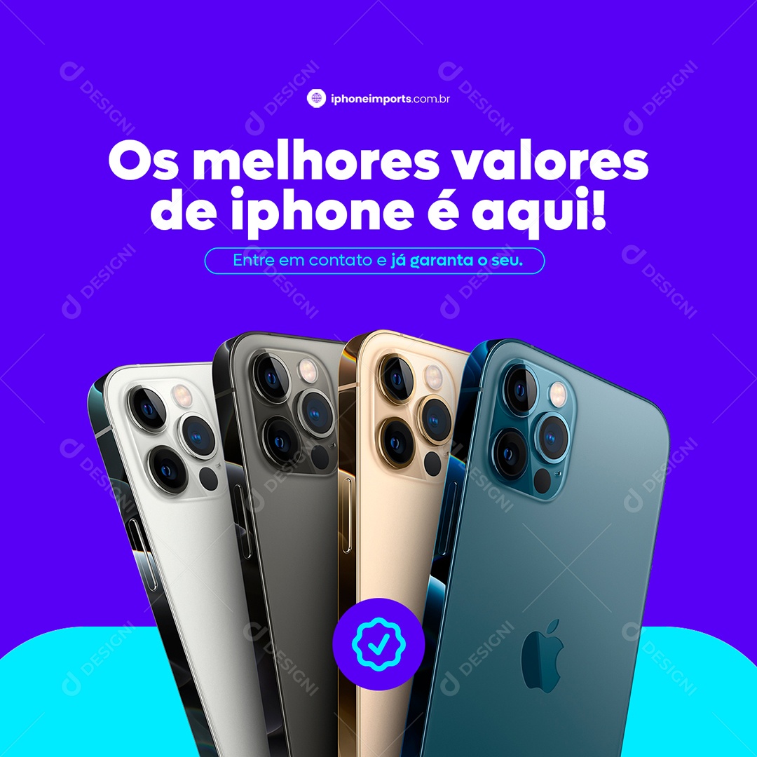 Os Melhores Balores de Iphone é Aqui Assistência Técnica Social Media PSD Editável