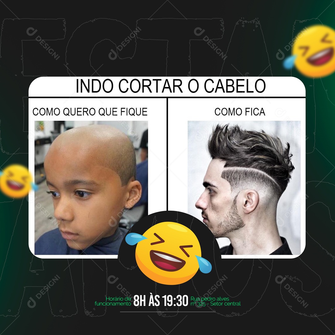 Meme Calvi de Cria Barbearia Social Media PSD Editável