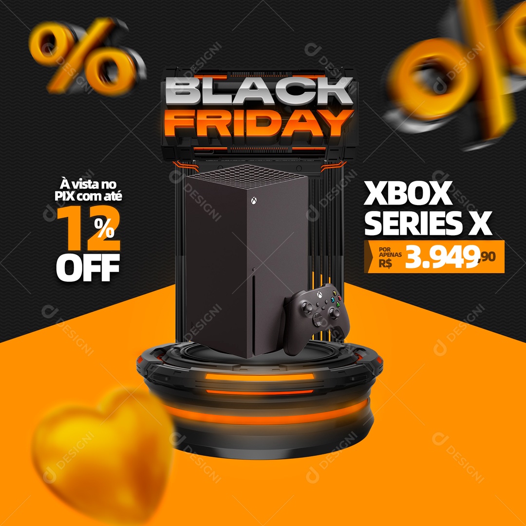 Black Friday Xbox Series X Social Media PSD Editável