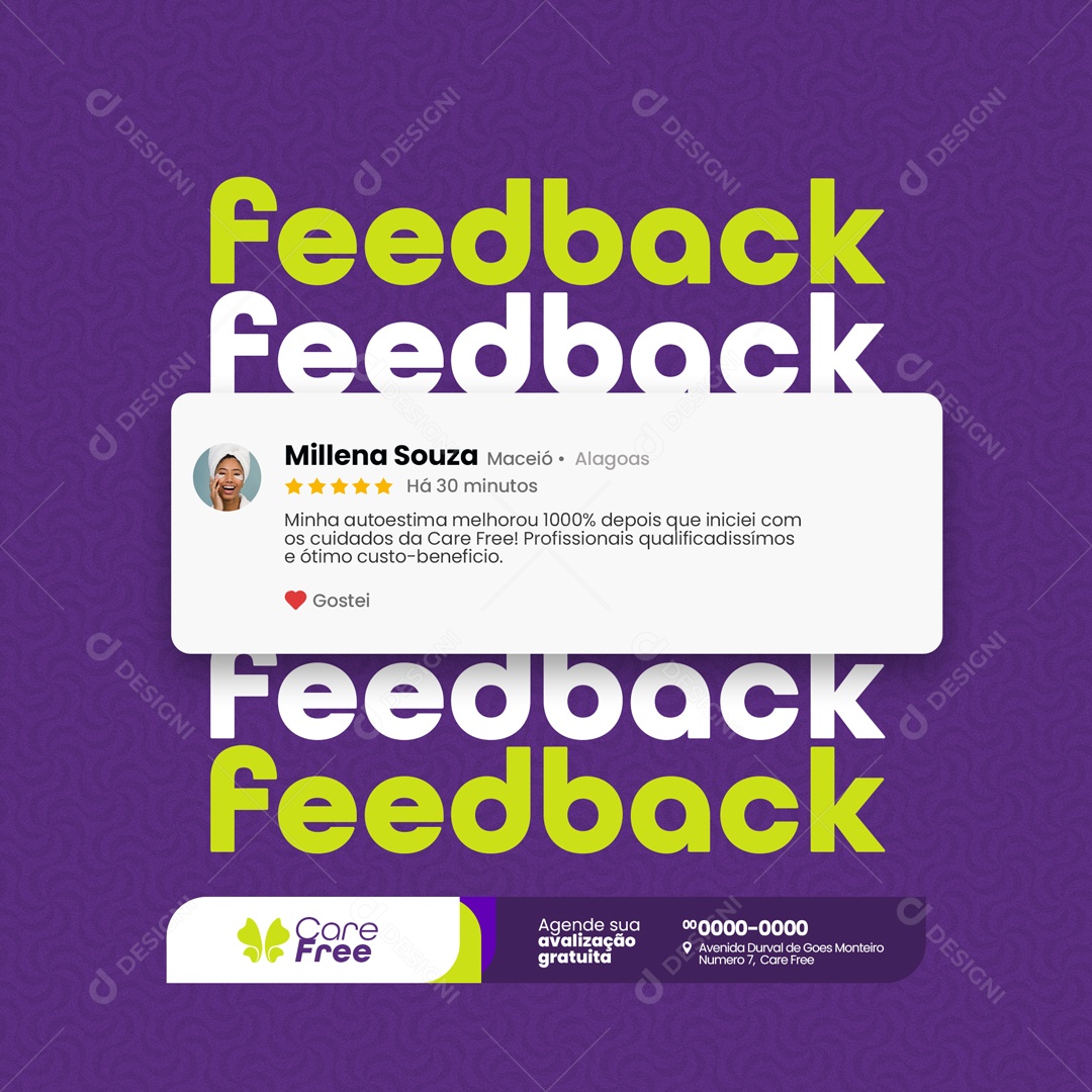 Feedback Minha Autoestima SPA Social Media PSD Editável