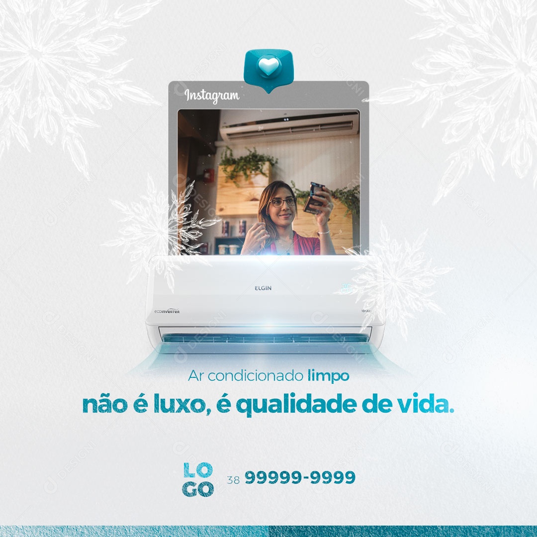 Ar Condicionado Lindo Manutenção Preventiva Social Média PSD Editavel