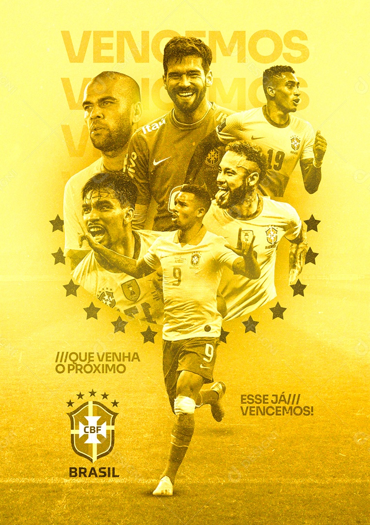 Copa do Mundo Brasil Que Venha o Próximo Esse Já Vencemos Social Media PSD Editável