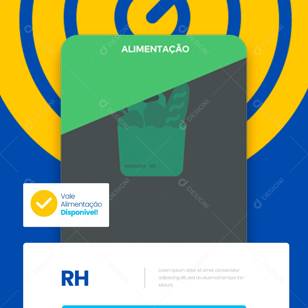 Social Media Recursos Humanos Vale Alimentação Disponível RH PSD Editável