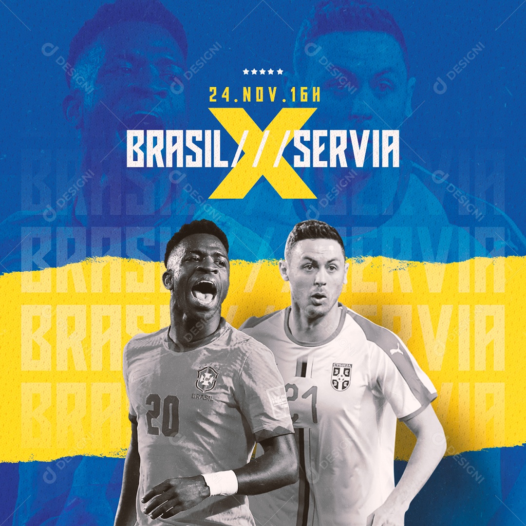 Fifa World Jogo Copa do Mundo Brasil x Sérvia Futebol Social Media PSD  Editável [download] - Designi