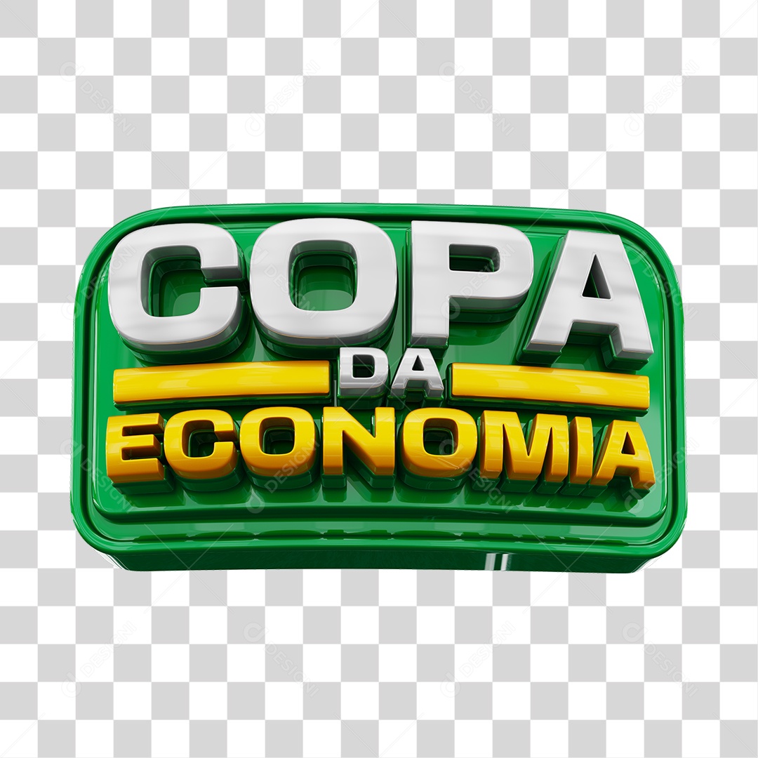 Selo 3D Copa da Economia Selo 3D Para Composição PNG