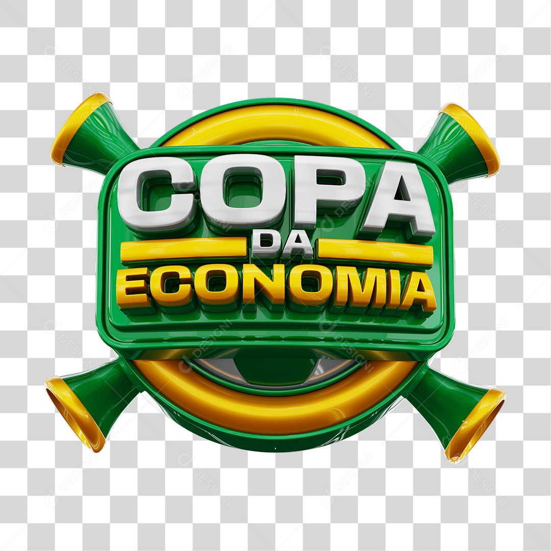 Selo 3D Copa da Economia Selo 3D Para Composição PNG