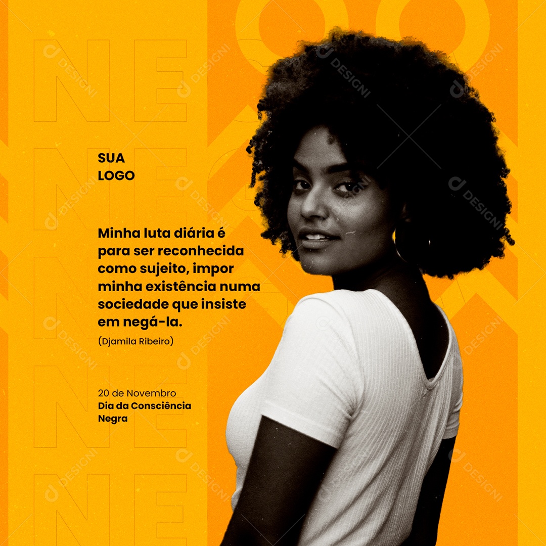 Dia da Consciência Negra 20 de Novembro Social Media PSD Editável