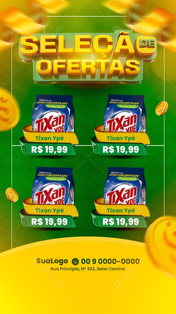 Story Encarte de Supermercado Seleção de Ofertas Social Media PSD Editável