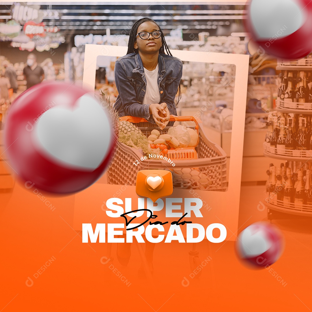 Dia Do Supermercado 12 de Novembro Social Media PSD Editável