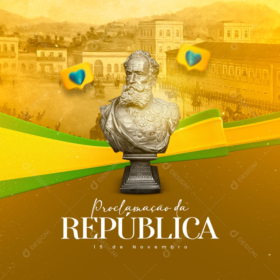 Proclamation of the Republic of Brazil November 15 Social Media Editable PSD