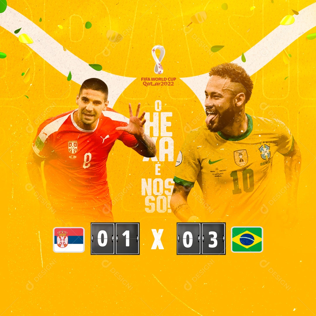 O Hexa é Nosso Futebol Copa Mundo Social Media PSD Editável