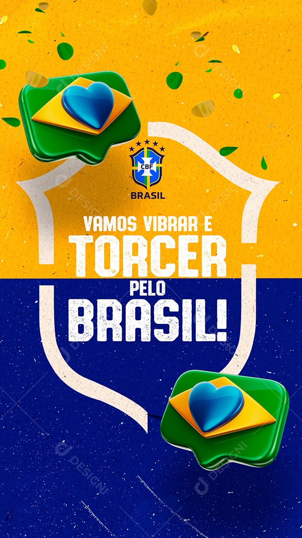 Story Vamos Vibrar e Torcer pelo Brasil Futebol Copa Mundo 2022 Social Media PSD Editável