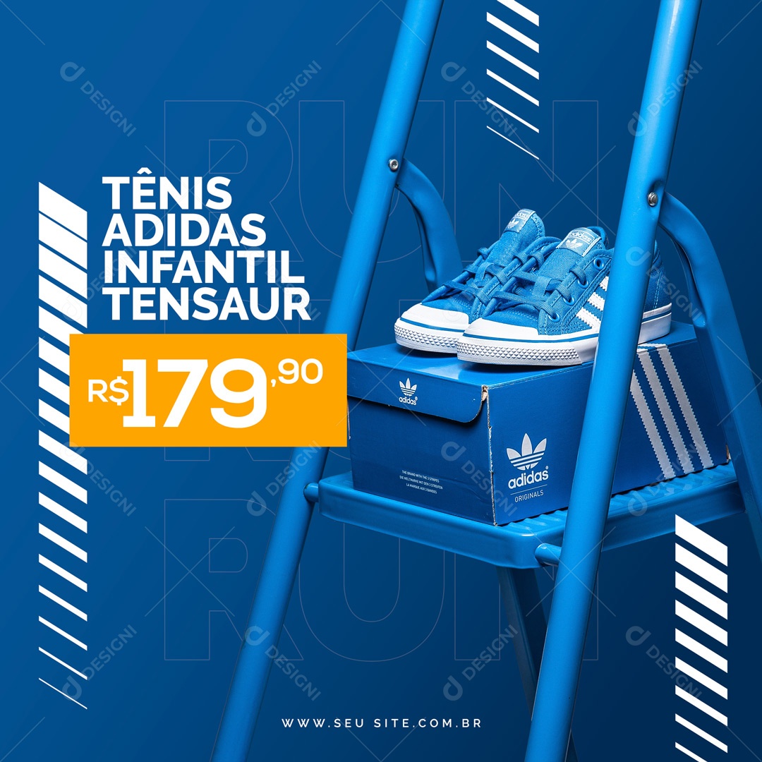 Tenis Adidas Infantil Loja de Tênis Social Media PSD EDitável