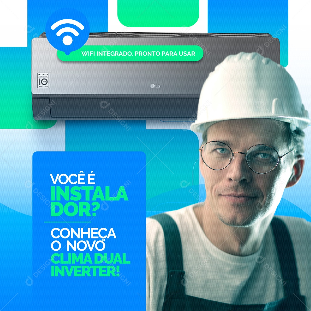 Conheça o Novo Clima Dual Inverter Ar Condicionado Social Media PSD Editável