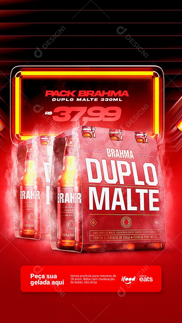 Story Pack Brahma Duplo Malte 300 Ml Cervejaria Social Media PSD Editável