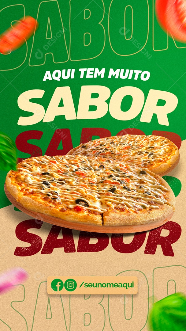 Story Pizzaria Temos Diversos Sabores Social Media PSD Editável download Designi