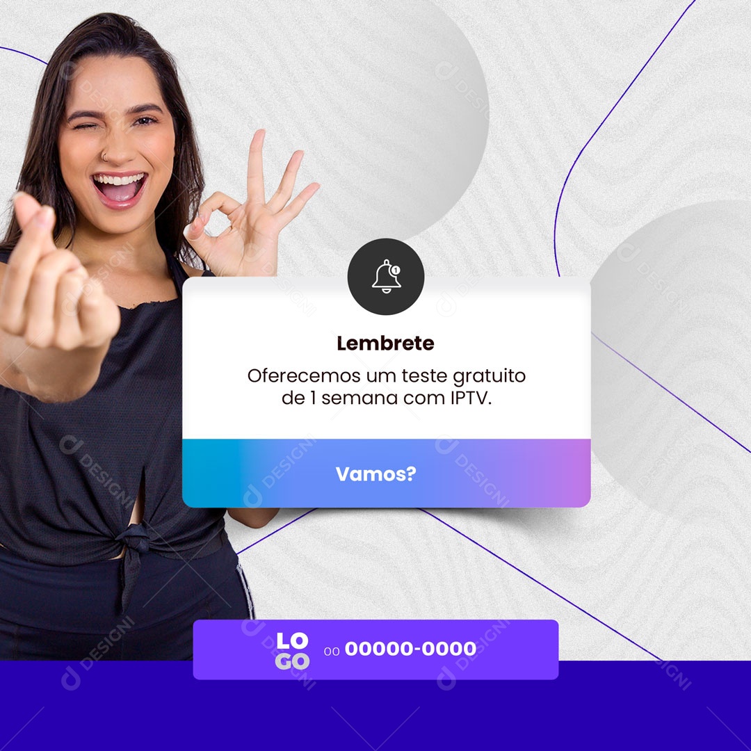 Dê O Play IPTV Teste Grátis Hoje Mesmo Social Media PSD Editável [download]  - Designi