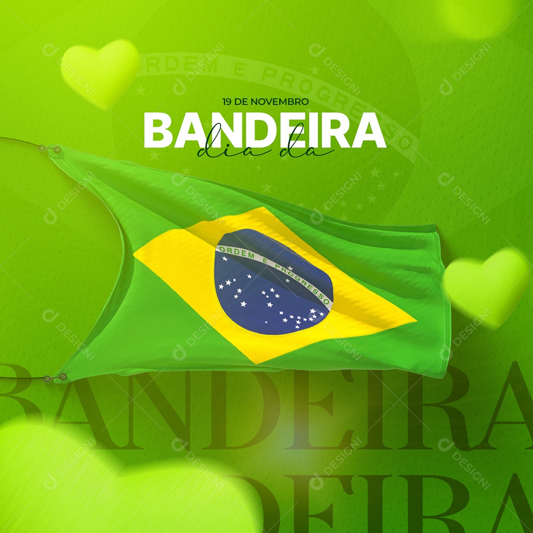 Social Media Dia Bandeira 19 de Novembro PSD Editável