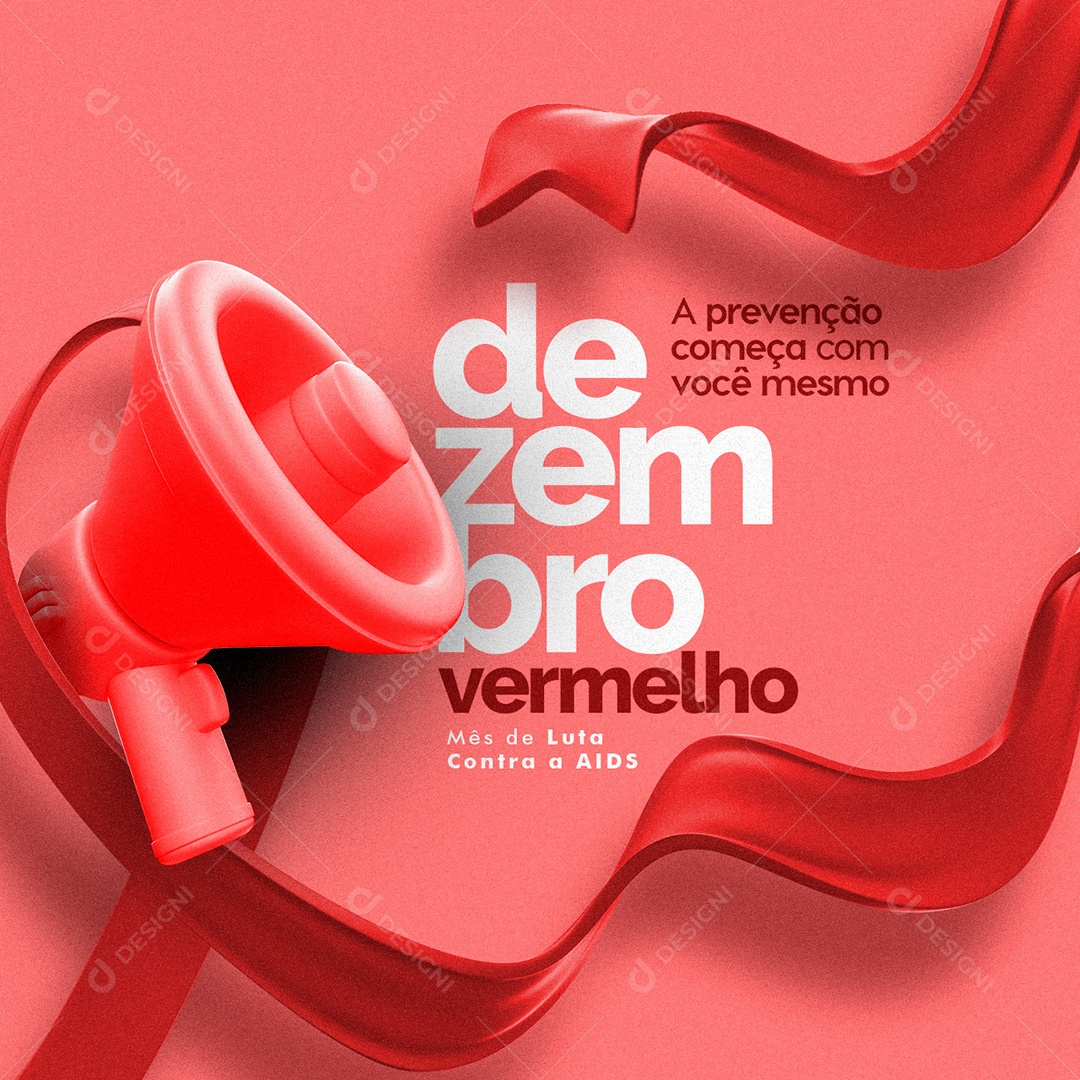 A Prevenção Começa com Você Mesmo Dezembro Vermelho Social Media PSD Editável