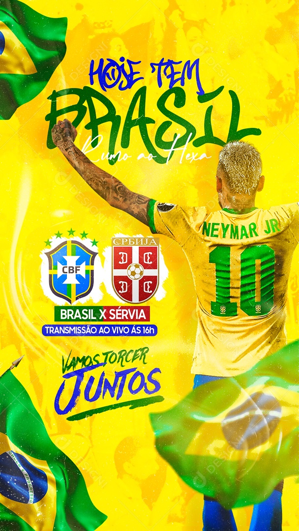 Lembrete Brasil x Sérvia Jogo Futebol Pizzaria Social Media PSD Editável  [download] - Designi